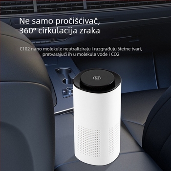 Ponzi Pročišćivač zraka s negativnim jonima za automobil, s aktivnim ugljenom za uklanjanje mirisa, kompaktni stolni uređaj za kućnu upotrebu