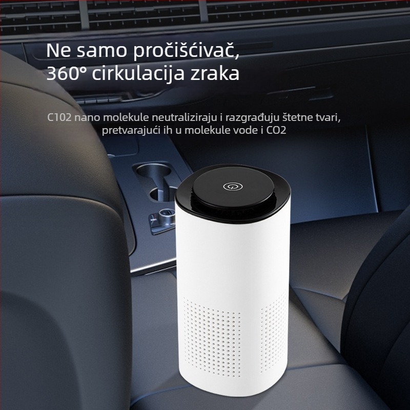 Ponzi Pročišćivač zraka s negativnim jonima za automobil, s aktivnim ugljenom za uklanjanje mirisa, kompaktni stolni uređaj za kućnu upotrebu