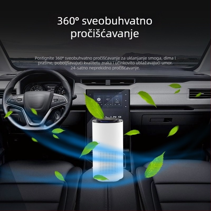 Ponzi Pročišćivač zraka s negativnim jonima za automobil, s aktivnim ugljenom za uklanjanje mirisa, kompaktni stolni uređaj za kućnu upotrebu
