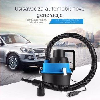 Prijenosni automobilni usisavač, 90 W, kabel oko 3 m, 3-u-1 cilindrični dizajn