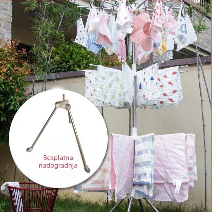 Podni sklopivi sušilica za bebe – nehrđajući čelik, višenamjenska za pelene i ručnike, balkon