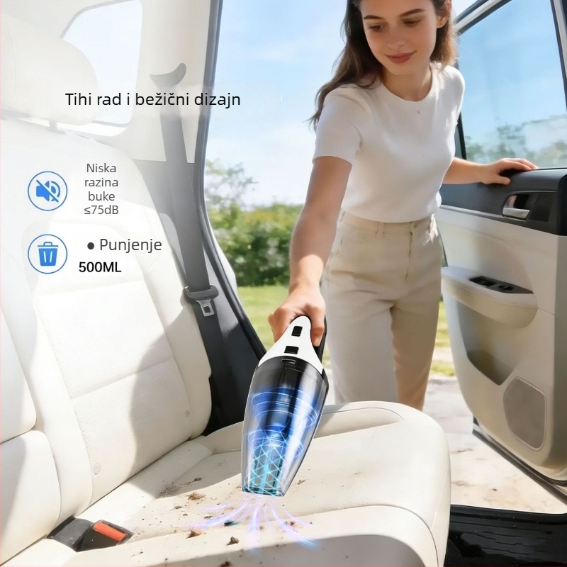 Gaotech prijenosni bežični usisavač za auto, ručni, snažan, za kućnu uporabu