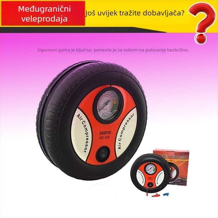 Višenamjenska pumpa za pneumatike automobila, tip upaljač, visokotlačna električna pumpa, 12V, digitalni zaslon