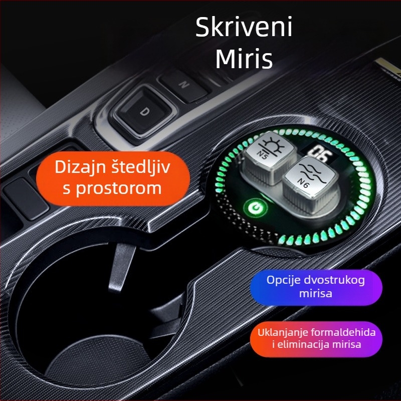 Kelaifu automobilska aromaterapija, skriveni dvostruki miris, elektronički difuzor, dugotrajni miris, uklanjanje mirisa, pročišćavanje zraka s negativnim ionima