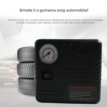 19-cijevna automobilska pumpa za zrak visoke snage, kompaktna pumpa za gume, 12V prijenosna pumpa za automobile i bicikle