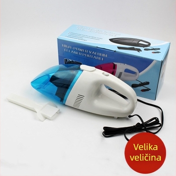 Veliki auto usisavač za mokro i suho, mini, prenosni, plavo-bijeli