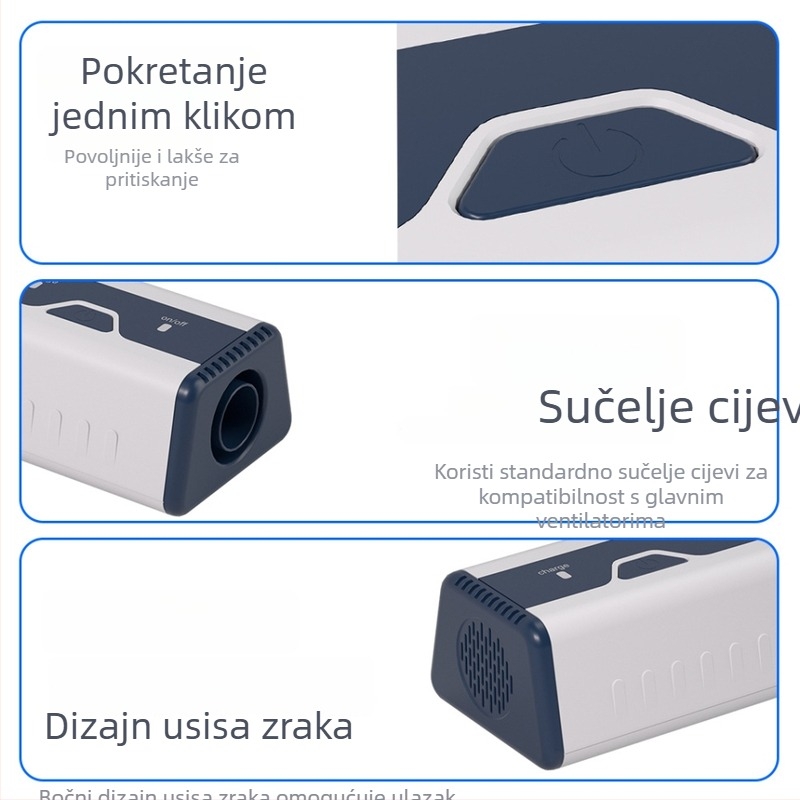 Kućni respirator — dodaci za cijev i masku, ozonizator za uklanjanje mirisa