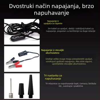 Metalna pumpa za zrak u automobilu, s jednim cilindrom, 12V