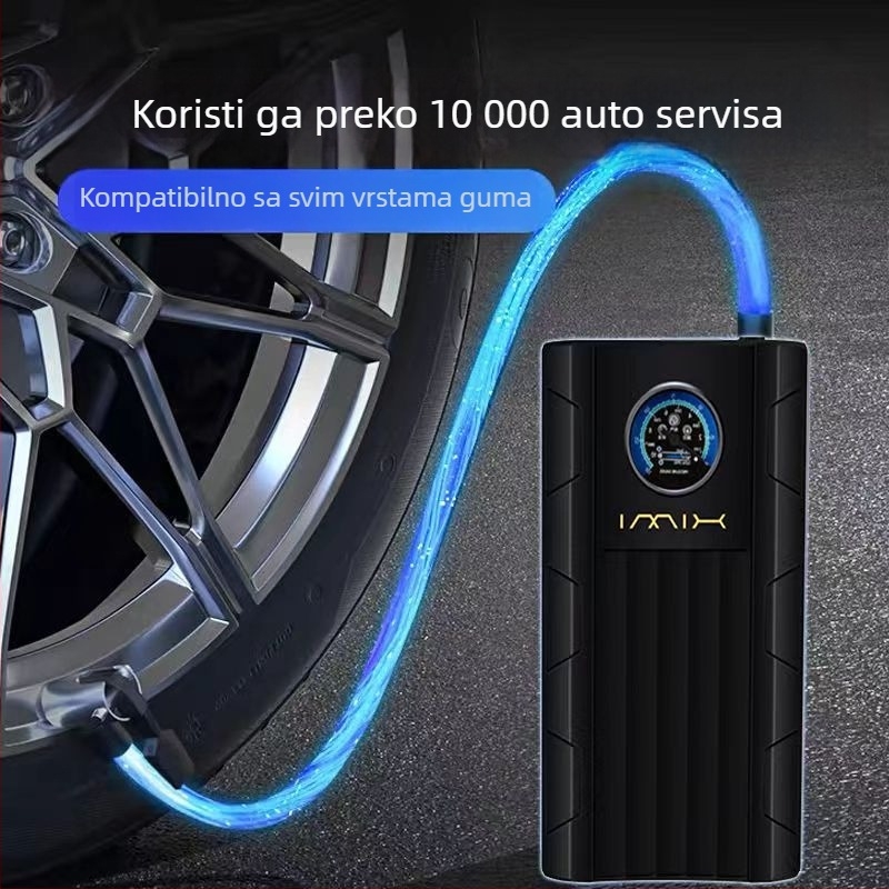 Nova snažna bežično napajana pumpa za zrak za automobil, prijenosna i na baterije, za auto i dom, s digitalnim zaslonom