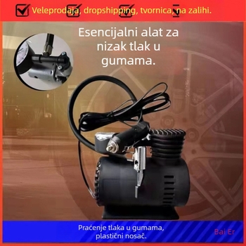 Mini pumpa za auto 12V s digitalnim zaslonom i manometrom, kompaktna električna pumpa za gume