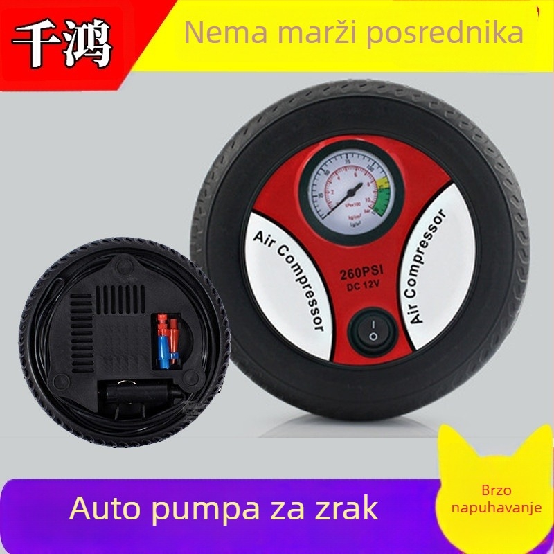 Prijenosna 12V metalna pumpa za auto s digitalnim manometrom
