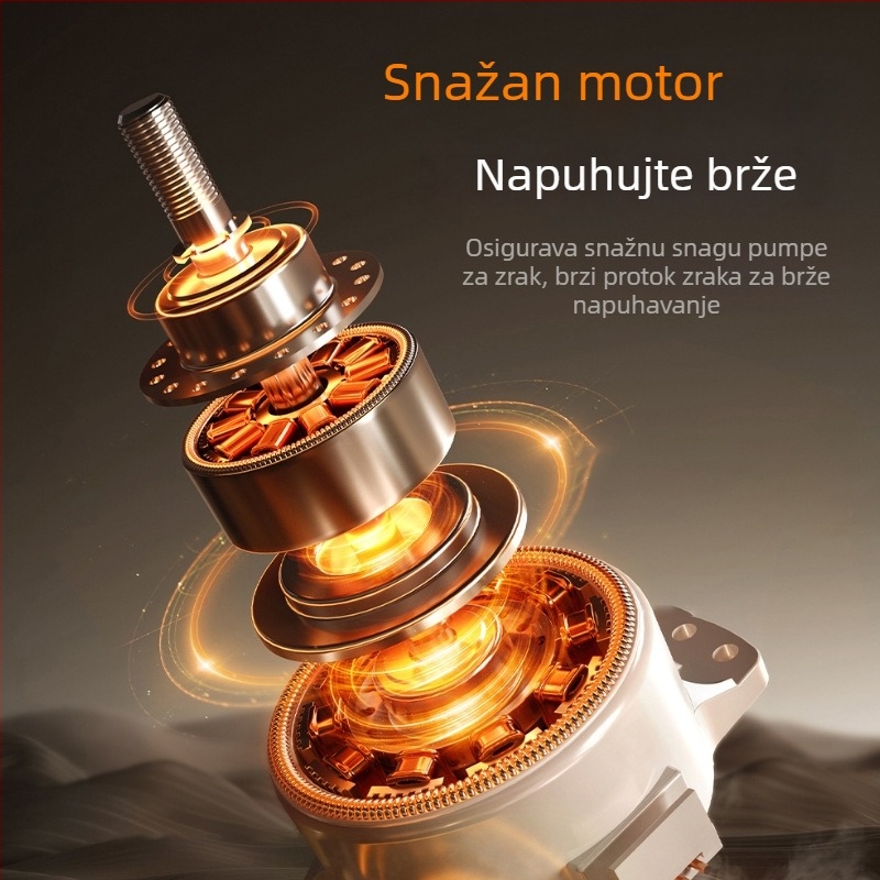 Prijenosna pumpa zraka za automobil, brzo napuhivanje guma za automobile i motocikle, kompaktna električna pumpa s manometrom
