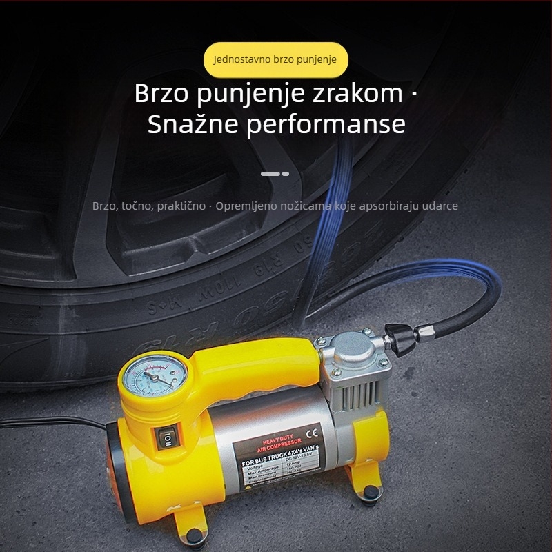 Električna pumpa za auto gume, 3-u-1, s LED svjetlom, 150 PSI