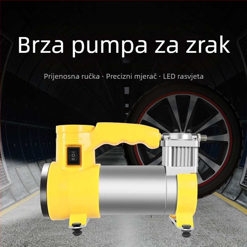 Električna pumpa za auto gume, 3-u-1, s LED svjetlom, 150 PSI