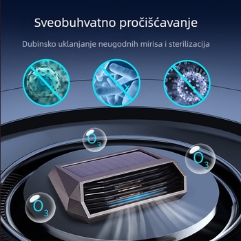 Solarni automobilni čistač zraka s ozonom i negativnim ionima – uklanja mirise, dezinficira i uklanja formaldehid