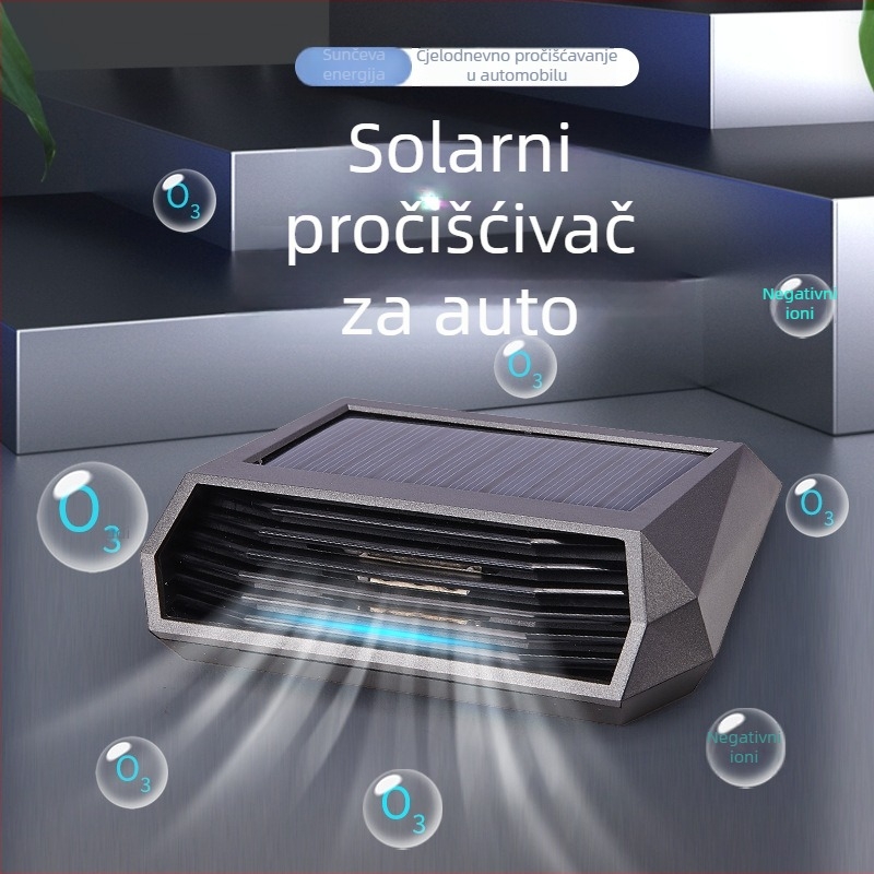 Solarni automobilni čistač zraka s ozonom i negativnim ionima – uklanja mirise, dezinficira i uklanja formaldehid