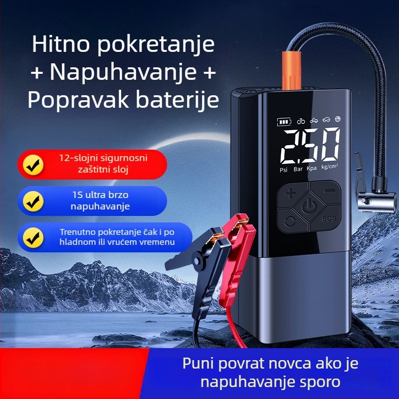 Bežična automobilska pumpa za dofu s digitalnim zaslonom, 12V, prijenosno nužno pokretanje dizelskih vozila