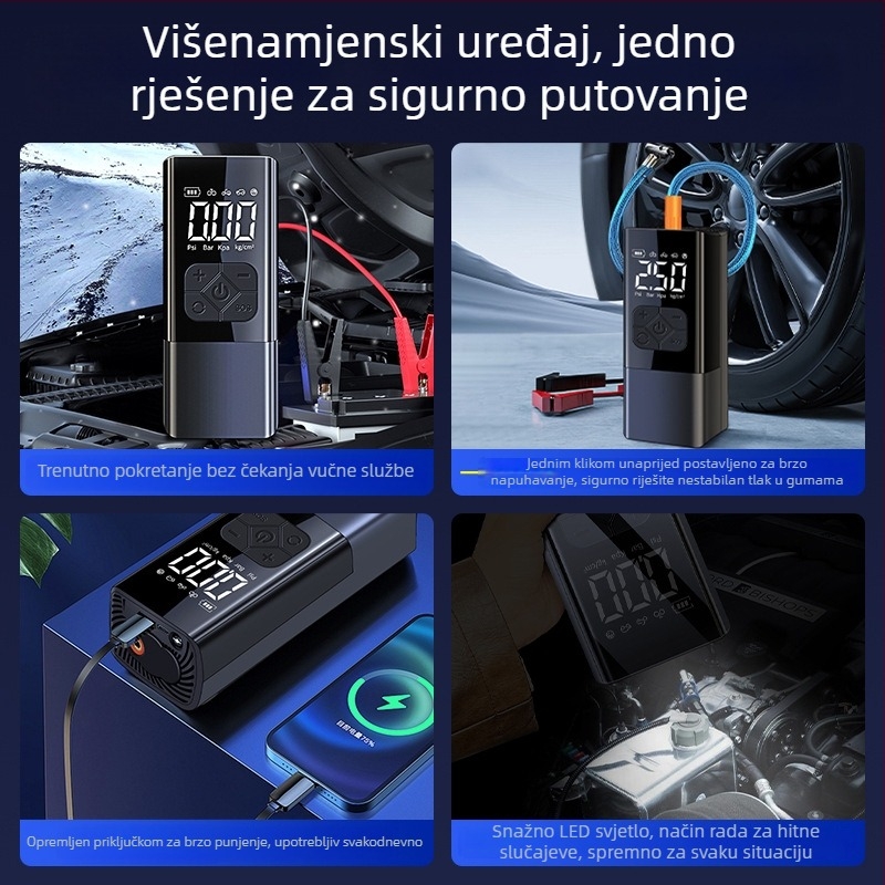 Bežična automobilska pumpa za dofu s digitalnim zaslonom, 12V, prijenosno nužno pokretanje dizelskih vozila