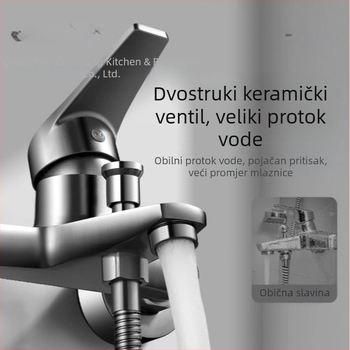 Saomao 2025 novi model bakrenog tuš seta s tlakom – jednostavna ugradnja, tuš glava bez gornje tryske, 3-u-1 za kupaonicu