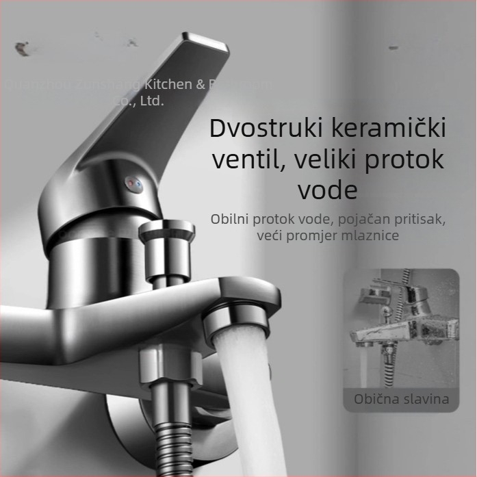 Saomao 2025 novi model bakrenog tuš seta s tlakom – jednostavna ugradnja, tuš glava bez gornje tryske, 3-u-1 za kupaonicu