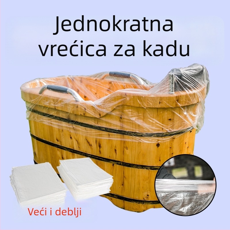 Jednokratna navlaka za kadu, velika veličina, debeli plastični film, za kućnu upotrebu