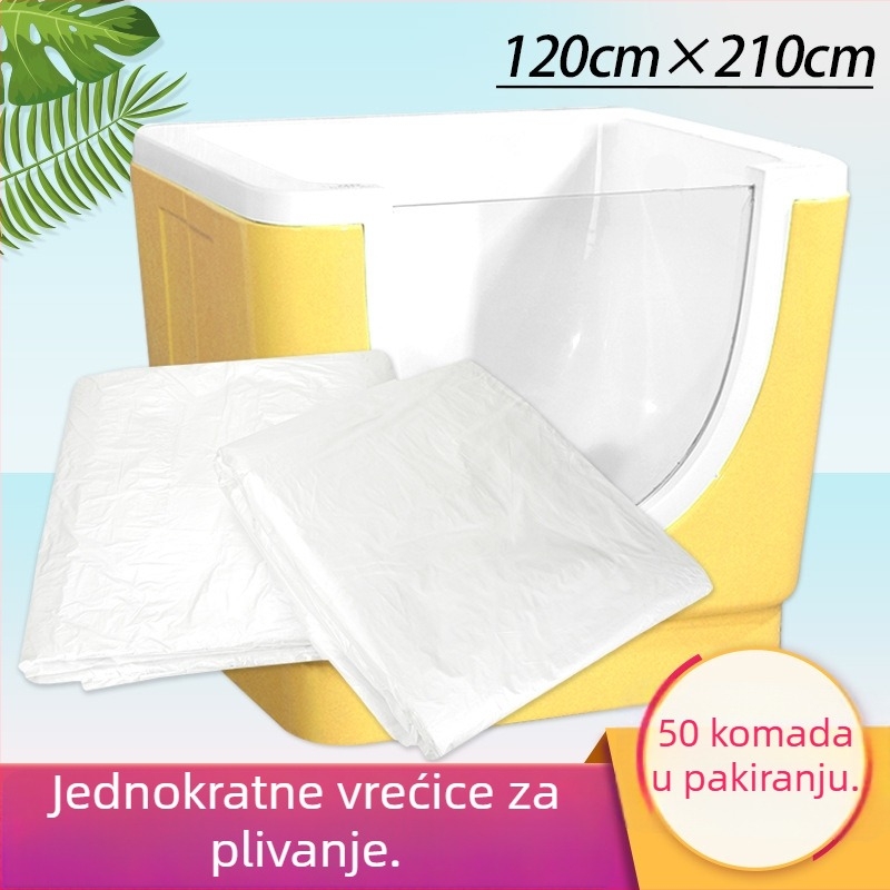 Prozirna plastična vrećica za kupanje beba, jednokratni film za kupanje