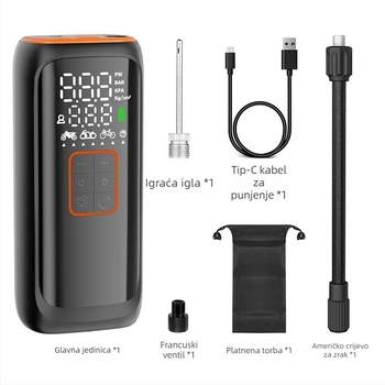 Woxin inteligentna automobilska pumpa za zrak, višenamjenska prijenosna pumpa za gume, bežična, s USB napajanjem i digitalnim zaslonom