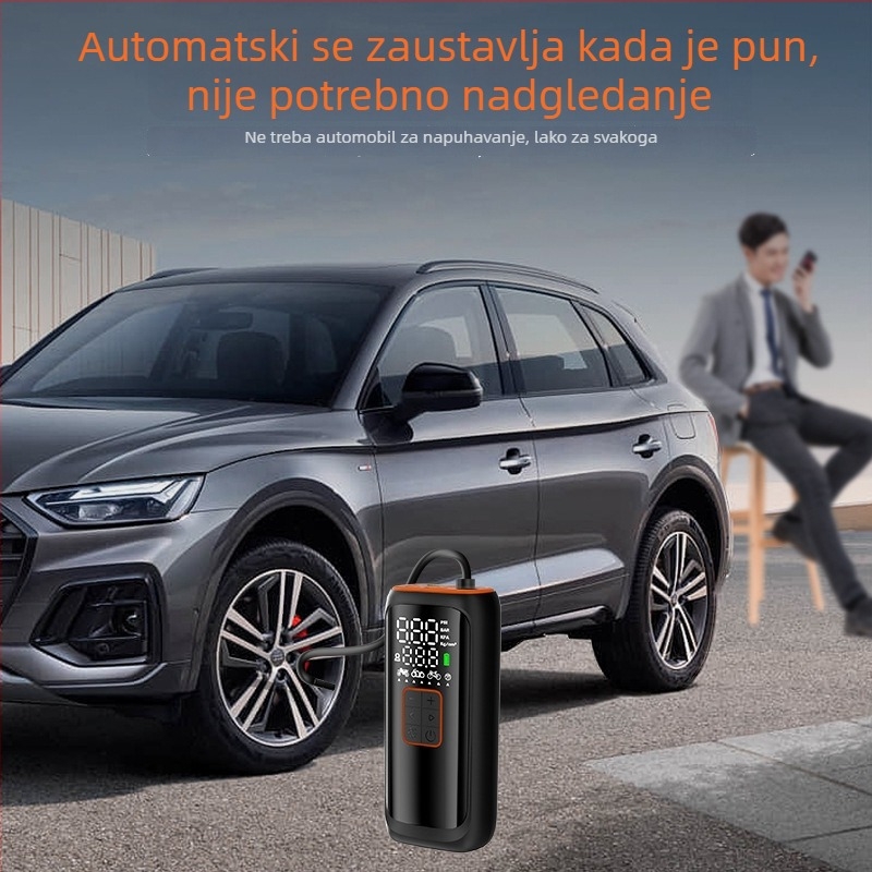 Woxin inteligentna automobilska pumpa za zrak, višenamjenska prijenosna pumpa za gume, bežična, s USB napajanjem i digitalnim zaslonom