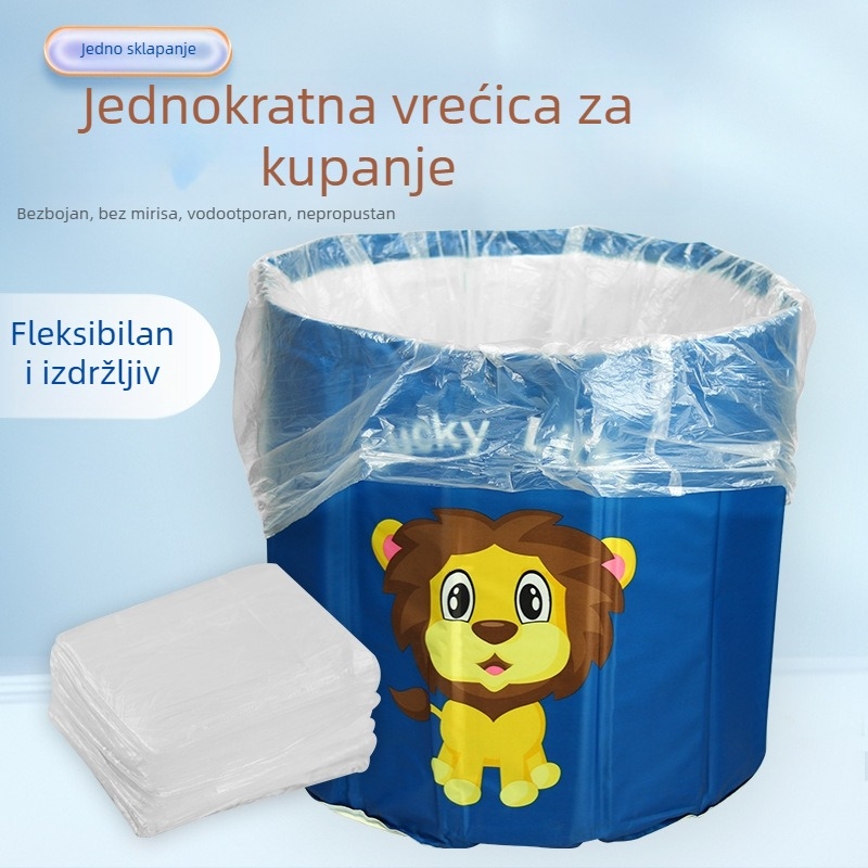 Debela jednokratna vrećica za kupanje za kružnu kadu, sklopiva plastična poklopac, dodatno debela