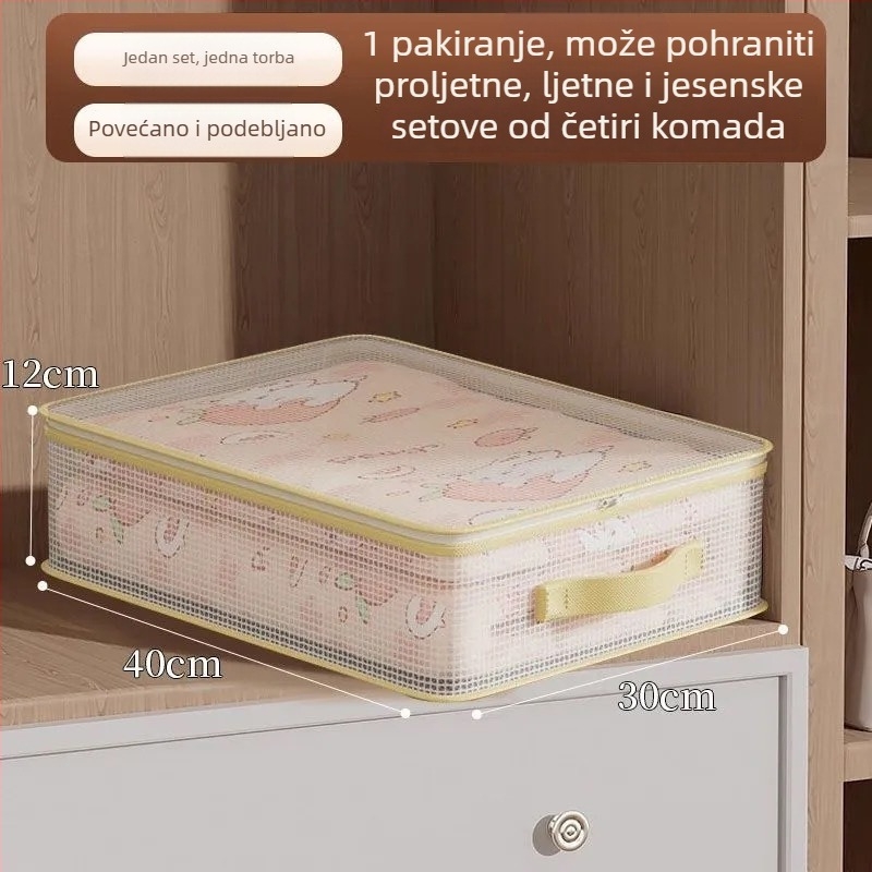 Set od četiri mrežaste vrećice za pohranu posteljine, plahti i odjeće; vodootporne, otporne na vlagu i plijesan.