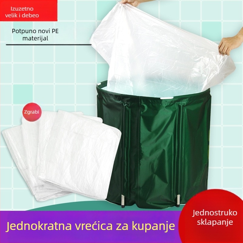 Debela kružna kanta za kupanje, jednokratna vrećica za kupanje, plastična vrećica za kadu, sklopiva za djecu