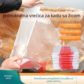 Jednokratna vrećica za kupanje s užetom, plastični set za kadu, velika drvena kanta za kozmetičke salone