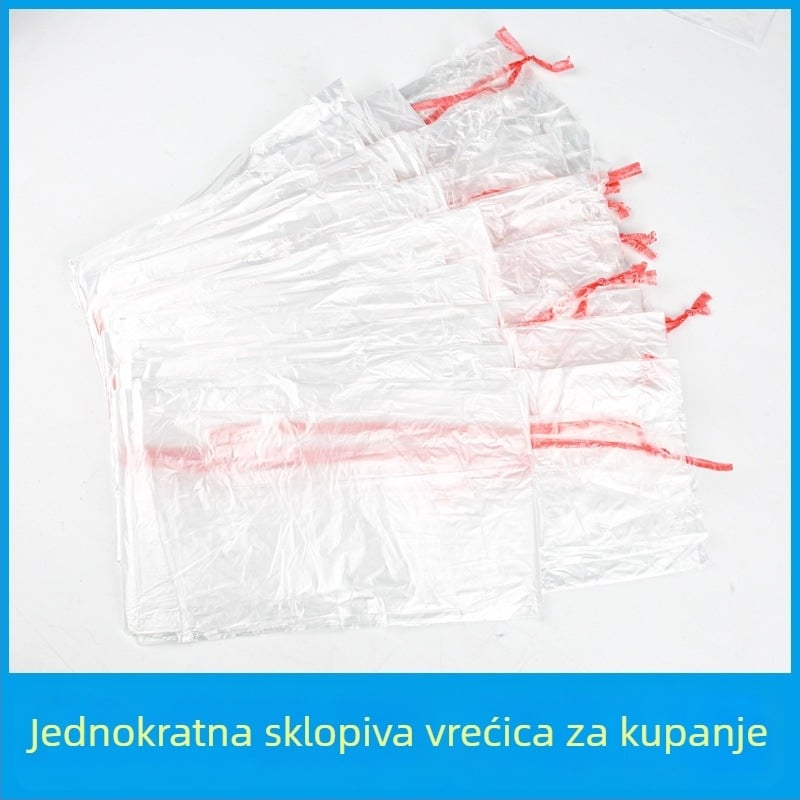 Jednokratna sklopiva vrećica za kupanje s užetom, za kadu od plastike ili drvene kade, velike veličine, 20 komada