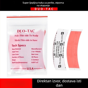 Dafulan DUO-TAC film za perike – biološko dvostrano ljepilo za muške perike, crvena ljepljiva traka za kosu, 36 kom.