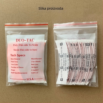 Dafulan DUO-TAC film za perike – biološko dvostrano ljepilo za muške perike, crvena ljepljiva traka za kosu, 36 kom.