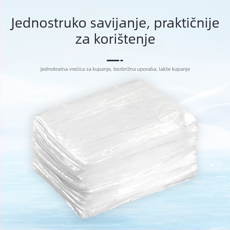 Debeli kružni kantu za kupanje s jednokratnom vrećom za kupanje, kružna plastična zaštitna vrećica, dječji sklopivi kadu za kupanje