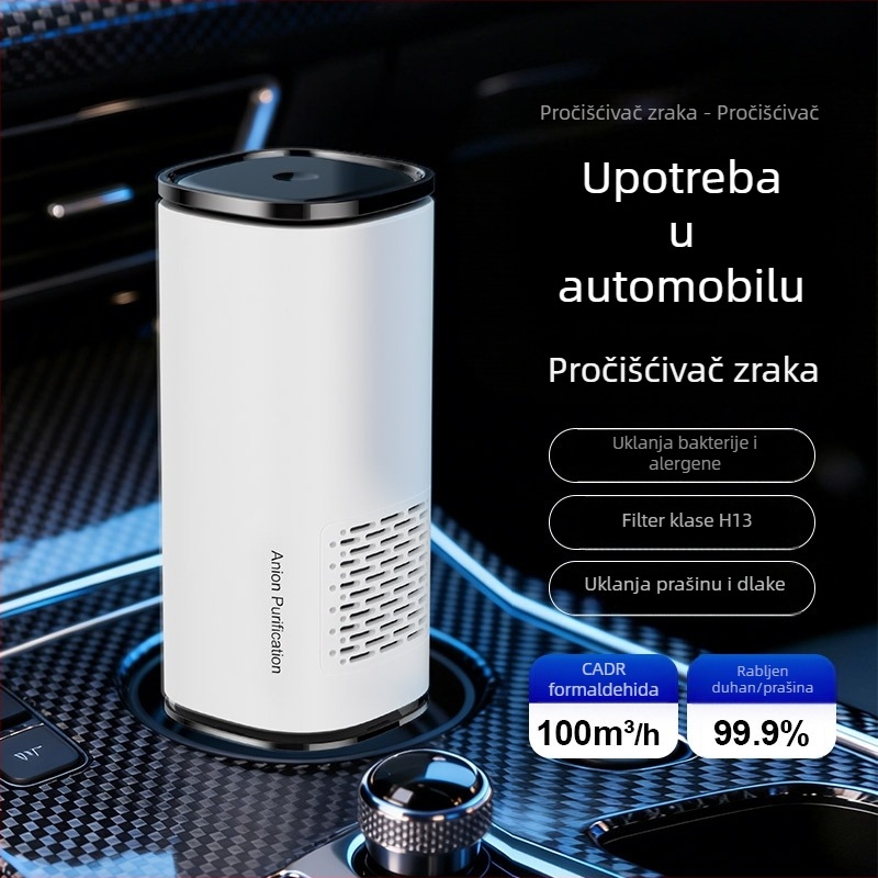 Automobilski pročišćivač zraka, uklanja mirise i formaldehid, pogodan za trudnice i dojenčad, s moćnim negativnim ionima i snažnim usisom