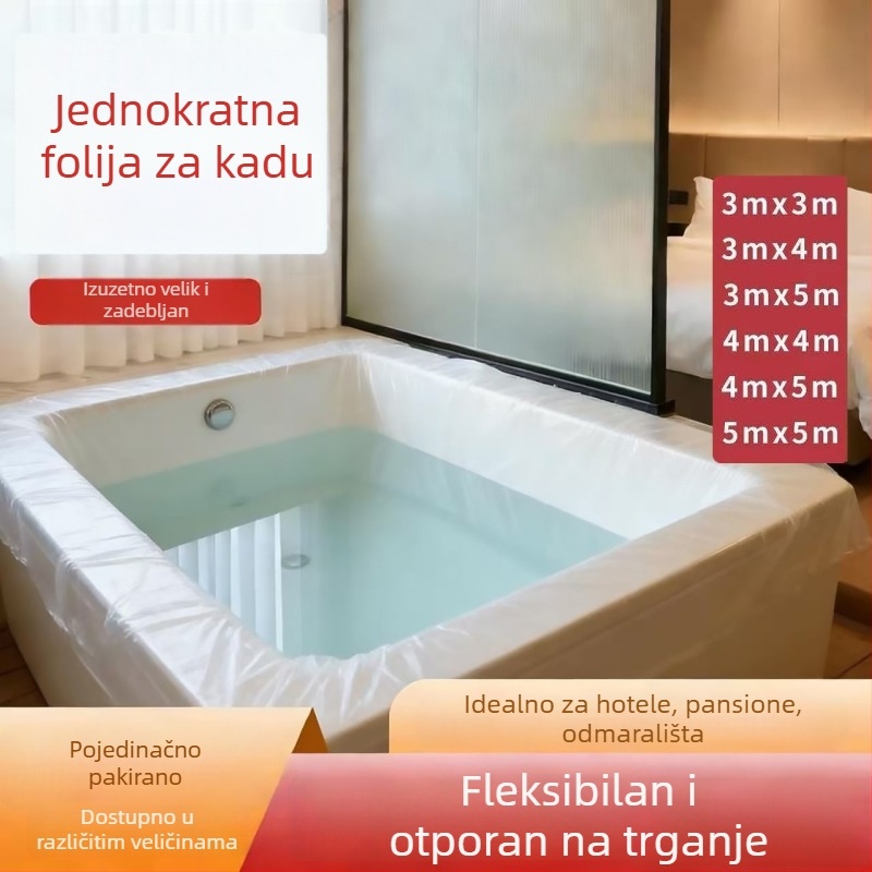 Jednokratni kadu liner, debeli, ekstra velik, za termalne bazene, privatne kade i hotelske dvostruke kade, plastična vrećica za kupanje
