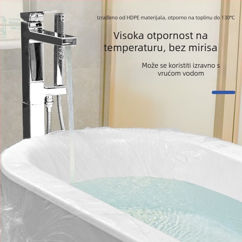 Jednokratni kadu liner, debeli, ekstra velik, za termalne bazene, privatne kade i hotelske dvostruke kade, plastična vrećica za kupanje