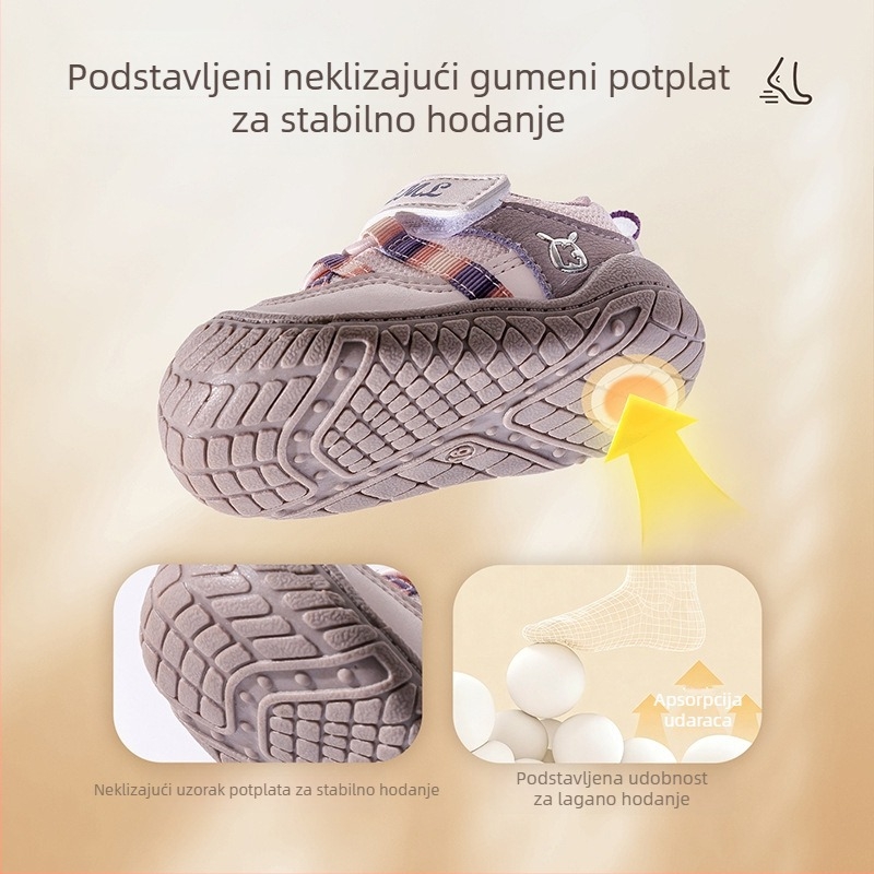 Dječje tenisice za hodanje, unisex, proljeće 2026, mekana potplata, protuklizne, prozračan mrežasti gornji dio, Velcro zatvarač, niski dizajn