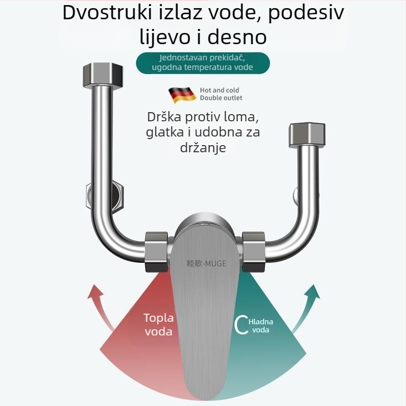 Ventil za miješanje vode za bojler s keramičkim diskom, tuš miješalica za toplu i hladnu vodu, površinska ugradnja