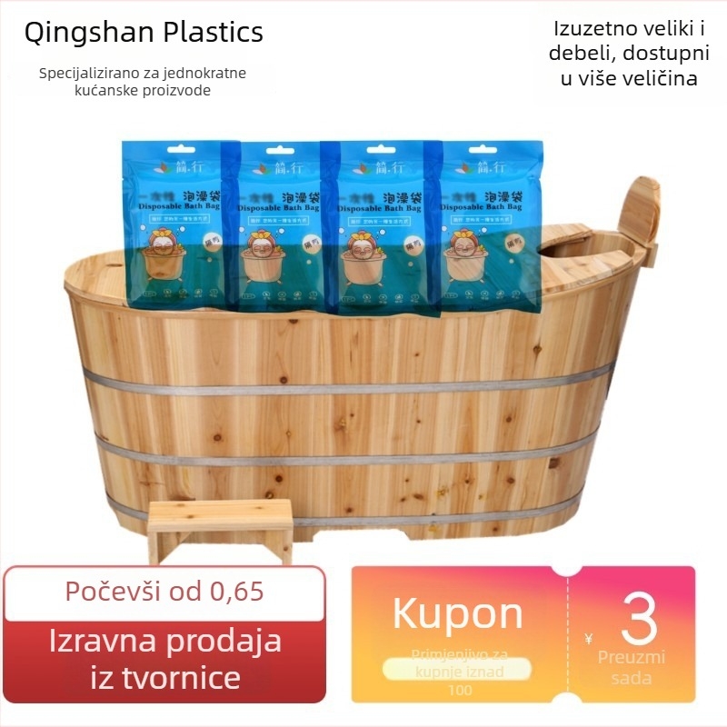 Ekstra-velika, debela jednokratna vrećica za kupanje, više veličina, individualno pakirana, za drvenu bačvu kadu, hotelsko spa