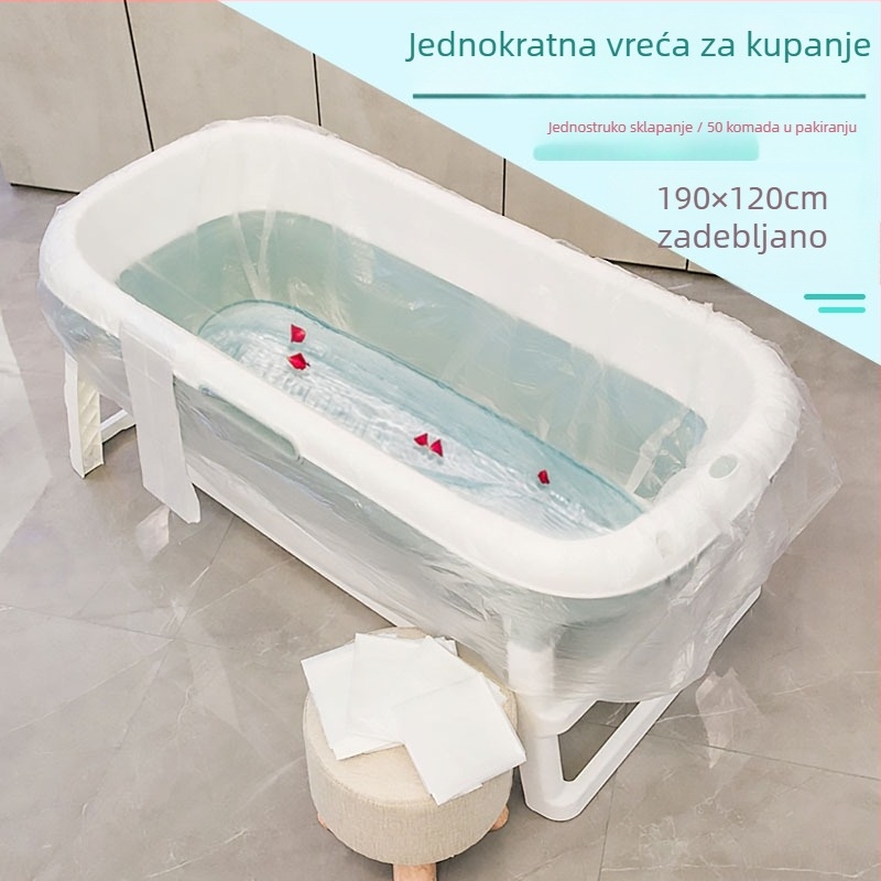 Jednokratna vrećica za kupanje za sklopivi bazen i drveni kantu; ojačani plastični film