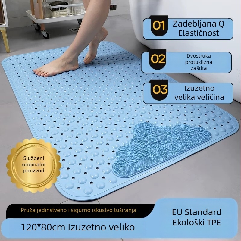 Ekološki TPE protuklizni mat za kupaonicu, za tuširanje, kadu i WC.