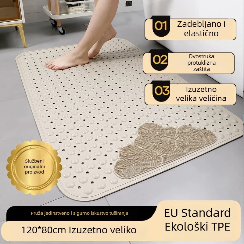 Ekološki TPE protuklizni mat za kupaonicu, za tuširanje, kadu i WC.