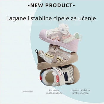 Prozračne mrežaste tenisice za bebe i malu djecu s Velcro zatvaračem, mekana potplat, protivsklizne, za proljeće i ljeto, unisex