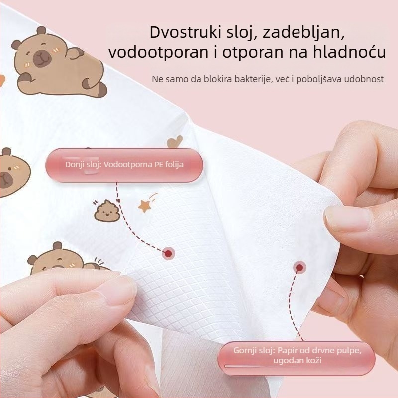 Jednokratna navlaka za sjedište WC-a, potpuno prekrivanje, vodootporna i otporna na prljavštinu, za putovanja