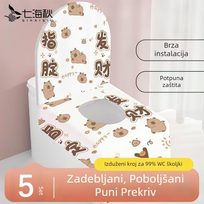 Jednokratna navlaka za sjedište WC-a, potpuno prekrivanje, vodootporna i otporna na prljavštinu, za putovanja