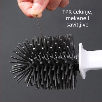 Dulja drška silikonska četka za WC, zidni nosač za kupaonicu