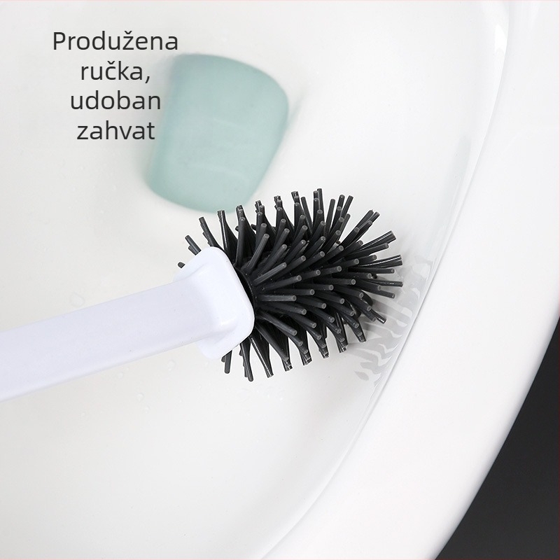 Dulja drška silikonska četka za WC, zidni nosač za kupaonicu